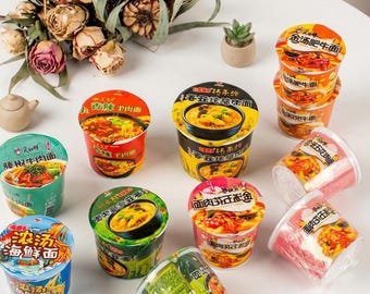 Miniature Instant Noodles, Miniature Noodle Cup, Tiny Instant Noodles, Miniature Food Toy, Instant Noodles for Dollhouse Kitchen Accessories