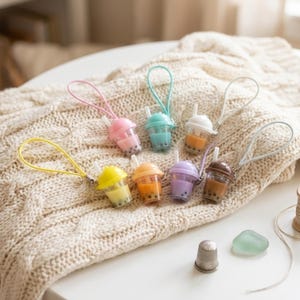 Cute Miniature Beverage Pendant | Mini Drink Bag Pendant for 17cm Plush Dolls | Cute Drink Charm DIY Doll Accessories