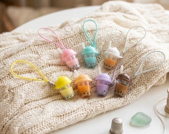 かわいいミニチュアドリンクペンダント | 17cmのぬいぐるみ用ミニドリンクバッグペンダント | かわいいドリンクチャームDIY人形アクセサリー