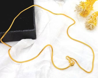 Dainty 18k Gold Plated Snake Chain Necklace: 925 Sterling Silver, 1.5mm