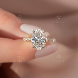 4 CT Oval Lab Diamond Engagement Ring | Solitaire Anniversary Ring | 14K Solid Gold Oval Cut Wedding Ring | Promise Ring Gift for Her