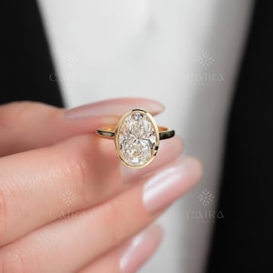 2 CT Oval Cut Lab Diamond Engagement Ring | Solitaire Wedding Ring | Elegant Anniversary Gift for Women | 14K Solid Yellow Gold Ring
