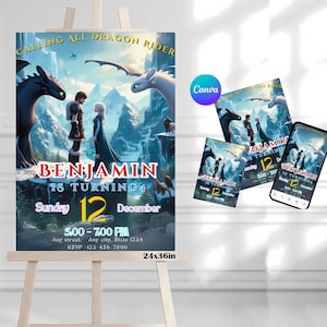 Invitation Comment dresser votre dragon, Comment dresser votre dragon Invitation à imprimer, Comment dresser votre dragon, Invitation à une fête de dragon