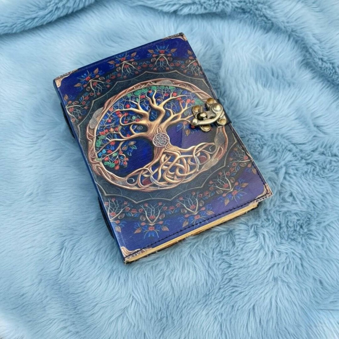 400 Pages Tree of Life Leather Grimoire, Handcrafted Book of Shadows ...