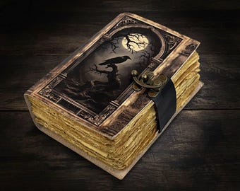 Gothic Raven Leather Journal – Embossed Grimoire, Dark Academia Spell Book