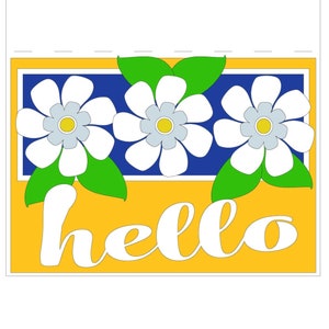 Hola Daisy Tarjeta de felicitación Archivo de corte digital SVG PNG DXF