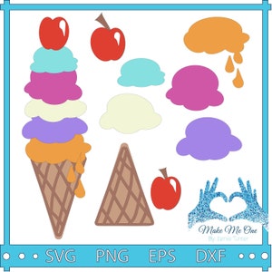 Ice Cream Stacker Cut Files svg png dxf eps
