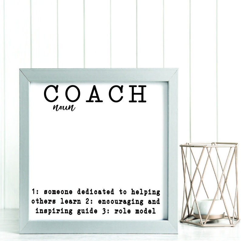 Coach Noun Definition Digital Cut File Silhouette Cricut Cutting
