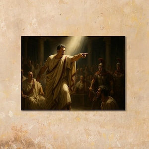 Epic Roman empire Senate Scene Poster – Realistic Historical Art – Roman Senator Judgment Wall Decor – 70x50 cm , SPQR senate wall art