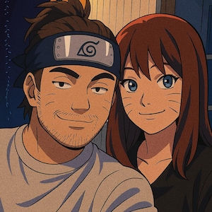 Turn Your Photo into Naruto Art – Custom Ninja Style Portrait | Anime Drawing AI Generated Manga Gift | Personalized Ninja Avatar + couples
