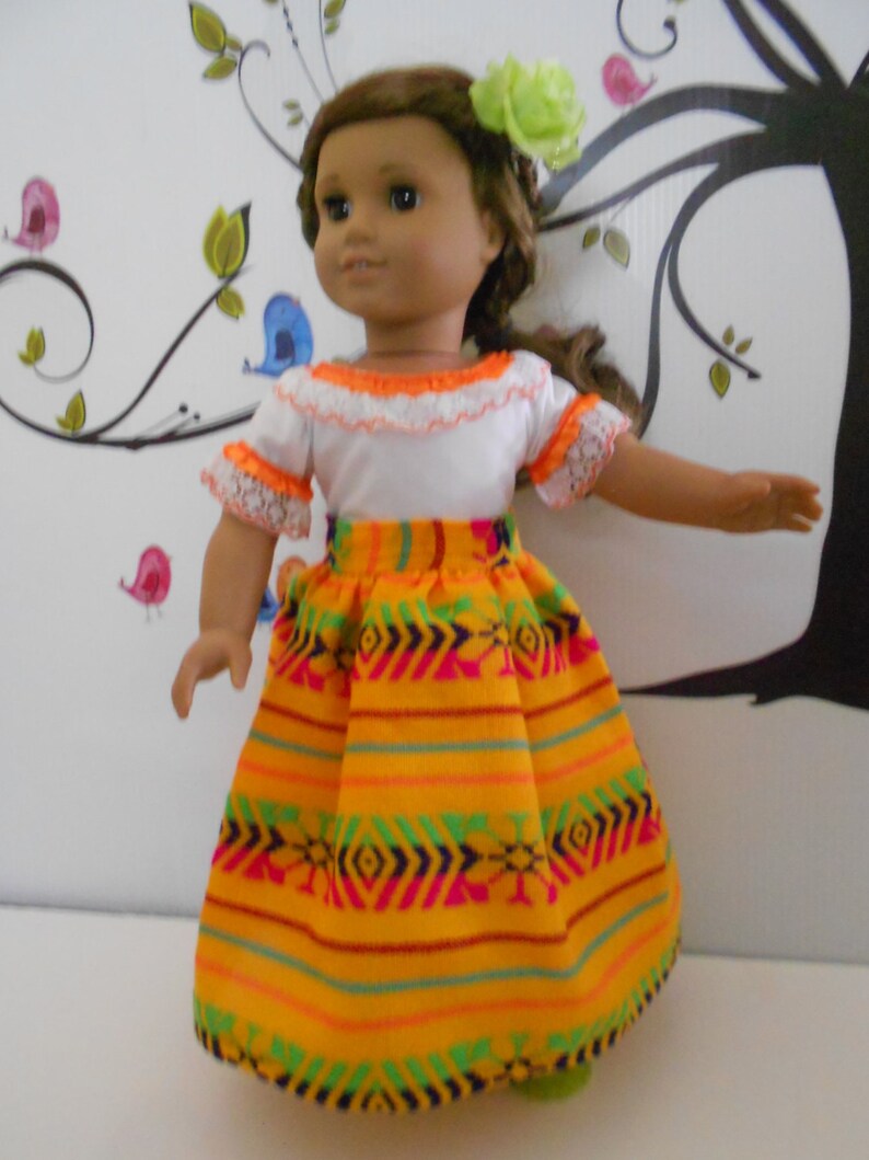 Mexican folklorico yellow skirt blouse ensemble with rebozo Etsy