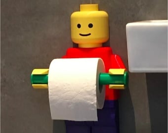 Lego Man  Toilet Paper Holder, Wall Mounted, Colorful, Bathroom Decor Accessory