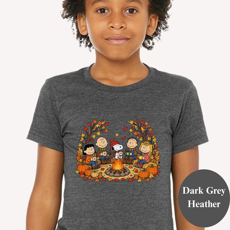 Peanuts Campfire Shirt, Fall Snoopy Graphic Tee, Charlie Brown Autumn Pumpkin Tshirt, Cute Retro Thanksgiving Crewneck, Cozy Camp Gift