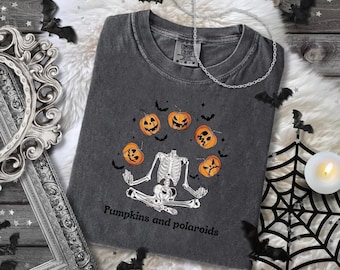 Meditating Skeleton T-Shirt: Spooky Yoga, Halloween Vibes, 100% Cotton