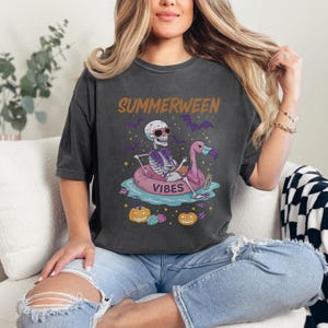 Spooky Summer Skeleton Beach Vibes Shirt - Comfort Colors Tee