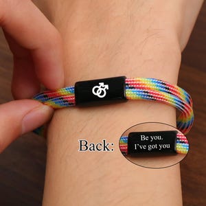 Regnbågsarmband för homosexuella män, personligt anpassat HBTQ-armband, smycken för CSD-festivalen, smycken för Gay Pride, present till Ally, queer-present till honom och henne