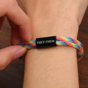 Nonbinary Pronouns Pride Bracelet Men and Women,Custom Rainbow Bracelet,LGBTQ Bracelet,Gay Lesbian Bisexual Bi Transgender,CSD Festival