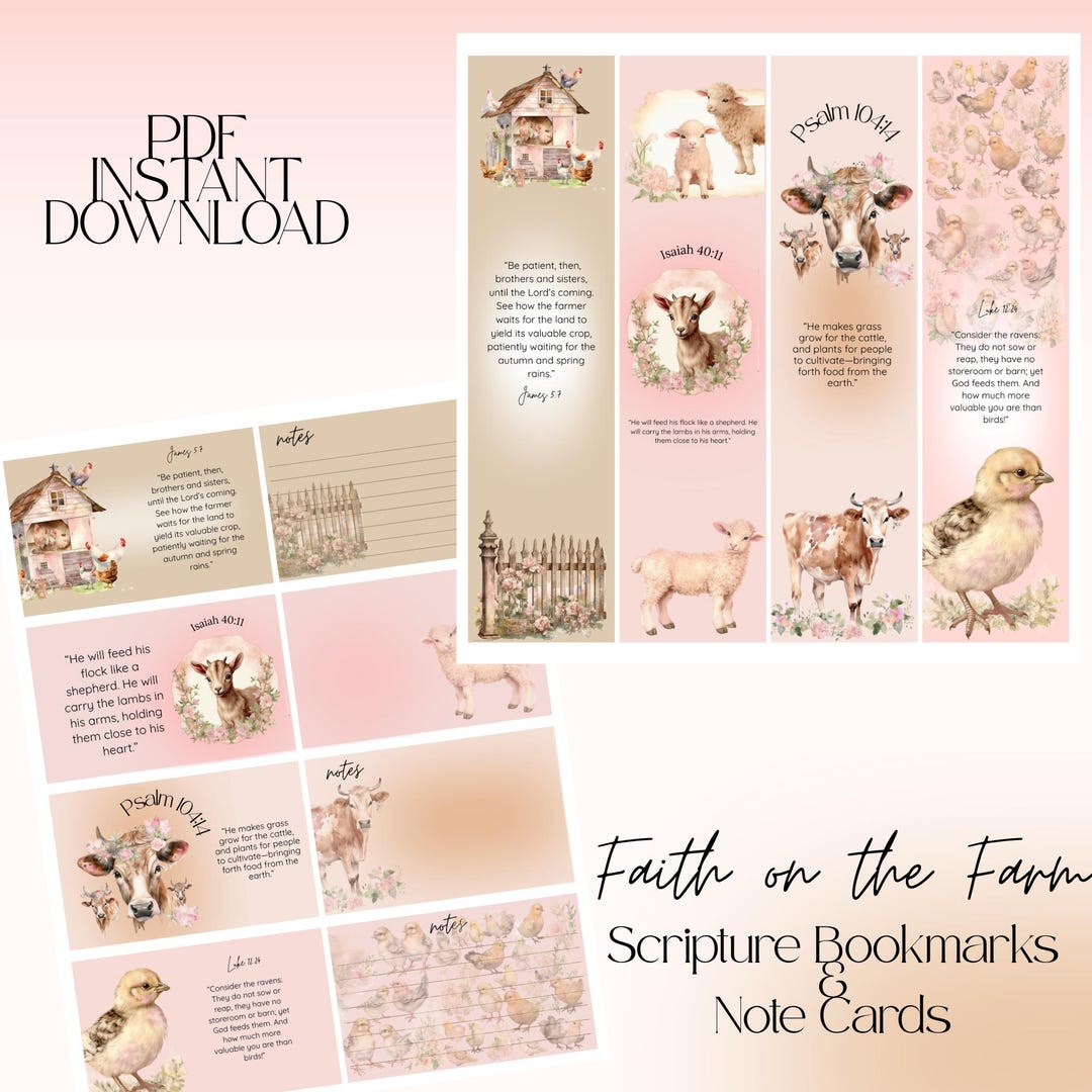 Faith on the Farm | Farmhouse Bible Bookmarks & Scripture Cards ...