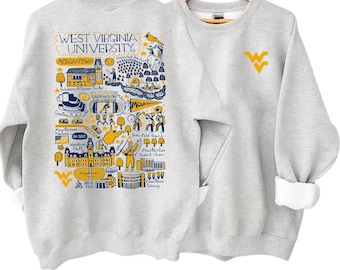 Sudadera universitaria personalizada, camiseta con mapa del campus universitario personalizado, sudadera con capucha universitaria dibujada a mano, regalo para graduados universitarios, regalo para exalumnos