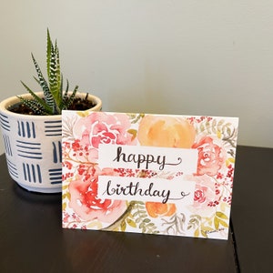 Cartão de aniversário floral