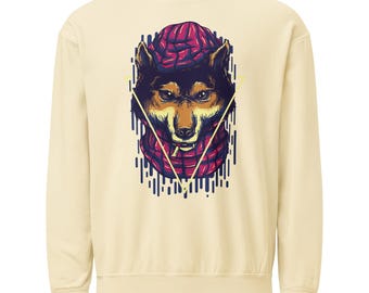 Urban Wolf Grafik Sweatshirt, Streetwear Rundhalsausschnitt
