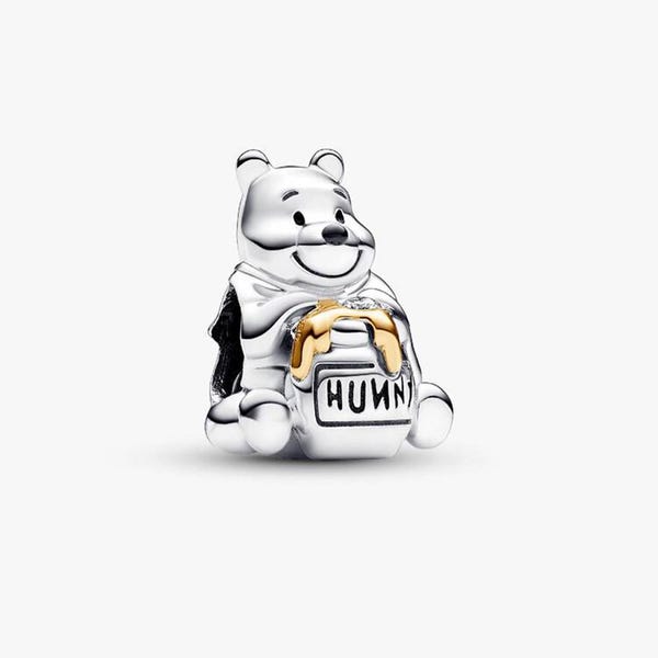 100th Anniversary Winnie the Pooh Lab-grown Diamond Charm S925 Sterling Silver Pandora Pendant，Compatible With Pandora Moments