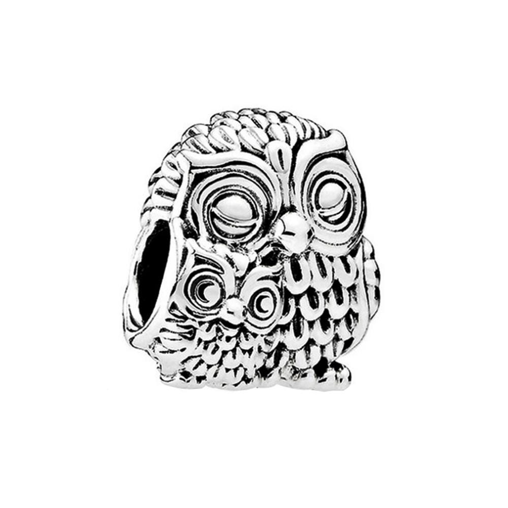 Charming Owls Charm S925 Sterling Silver Pandora Pendant，Compatible With Pandora Moments