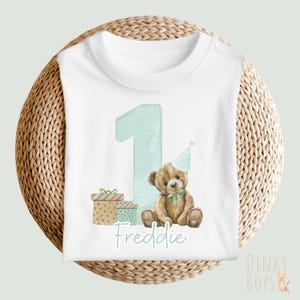 Bär ersten Geburtstag Weste, personalisierte Baby Outfit, 1. Geburtstag Geschenk, Kuchen zerschlagen Kleidung, niedlichen Bär Thema Feier