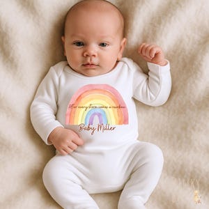 Rainbow Baby Vest, New Baby Gift, Baby Boy Vest, Baby Shower Present, Miracle Baby Announcement, IVF Baby