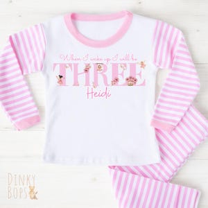 Fairy Birthday Pyjamas, Personalised Girls Birthday Pjs, Magical When I Wake Up Pjs, 3rd Birthday Gift Ideas