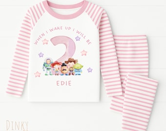 Toy Story Birthday Pjs, Personalised Kids Pyjamas, Buzz & Woody Theme, Any Age Birthday Outfit, Fun Sleepwear