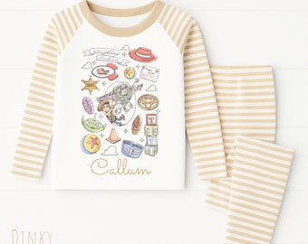Toy Story Pyjamas for Kids, Personalised Birthday Pjs, Buzz and Woody Designs, Perfect for Boys & Girls