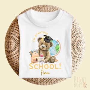 Starting School Tshirt, Personalized First Day of School Gift, Back to School Shirt for Kids, Preschool Tee