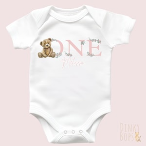 Bär ersten Geburtstag Weste, personalisierte Baby Outfit, 1. Geburtstag Geschenk, Kuchen zerschlagen Kleidung, niedlichen Bär Thema Feier