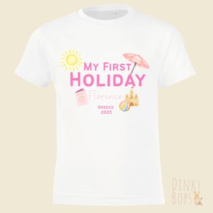 Personalised Kids Holiday Shirt, Custom Summer T-Shirt for Children, Vacation Outfit, Unique Gift Idea for Kids
