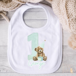 Bär ersten Geburtstag Weste, personalisierte Baby Outfit, 1. Geburtstag Geschenk, Kuchen zerschlagen Kleidung, niedlichen Bär Thema Feier