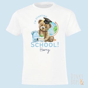 Starting School Tshirt, Personalized First Day of School Gift, Back to School Shirt for Kids, Preschool Tee