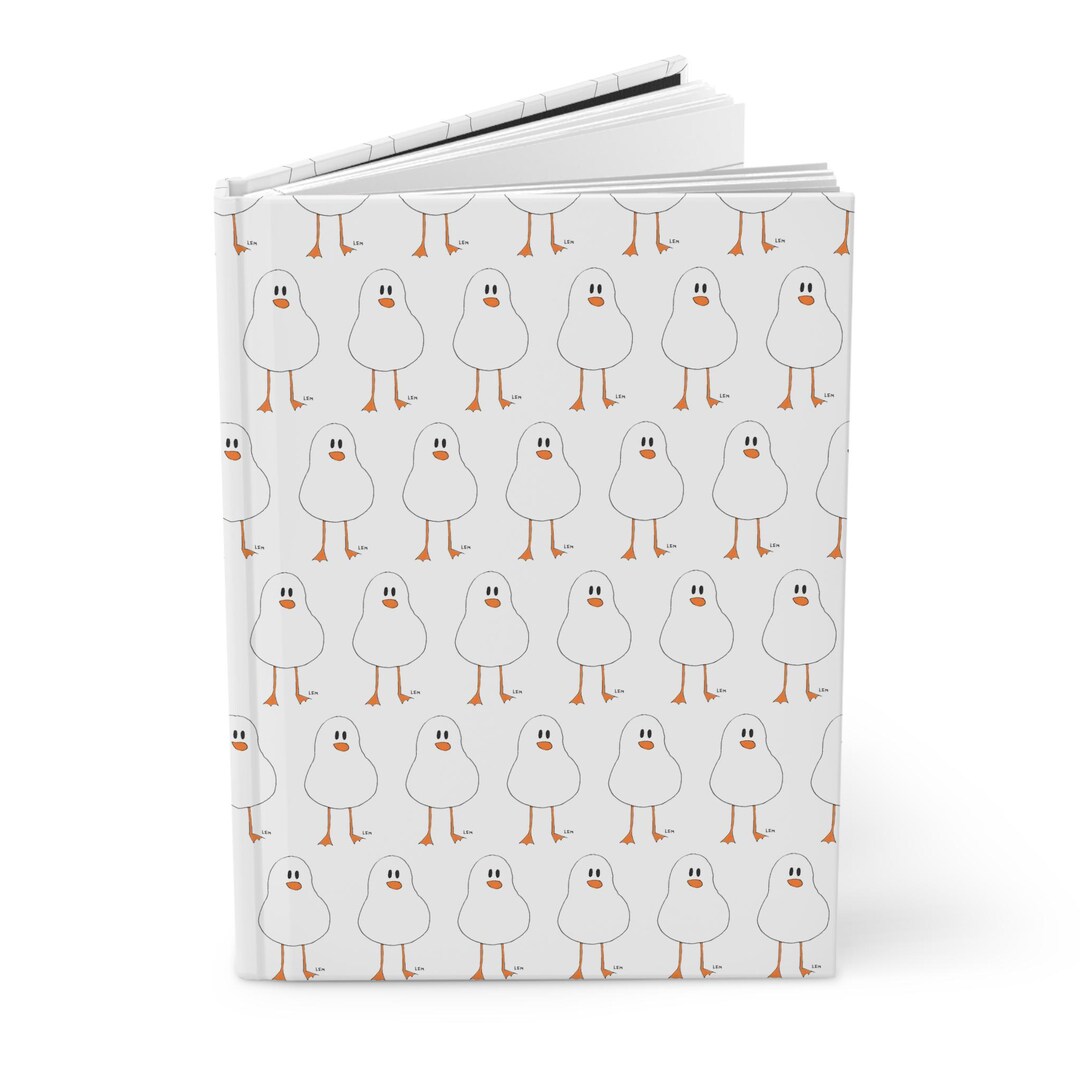 Hardcover Journal | Hand Illustrated Duck Pattern Notebook, Lined Pages ...