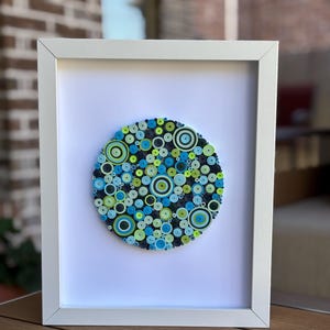 Handmade Abstract Quilling Art, Quilled Circle, Quilled Wall Decor, Framed Wall Art, 3-Dimensional Wall Decor