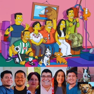 Gepersonaliseerd Simpson-portret, Simpsons-familieportret, Custom Simpsons-portret, Simpsons-karikatuur, Simpsons-paarportret, tekenkunst