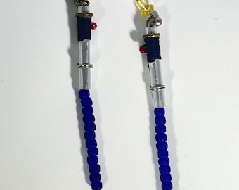 Star Wars Lightsaber Earrings - Upcycled Aluminum & Sterling Silver