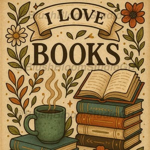 Bookish Wall Art Bundle | Set of 4 Digital Prints for Readers | Aesthetic Literary Posters | Cozy Reading Room Decor Download
