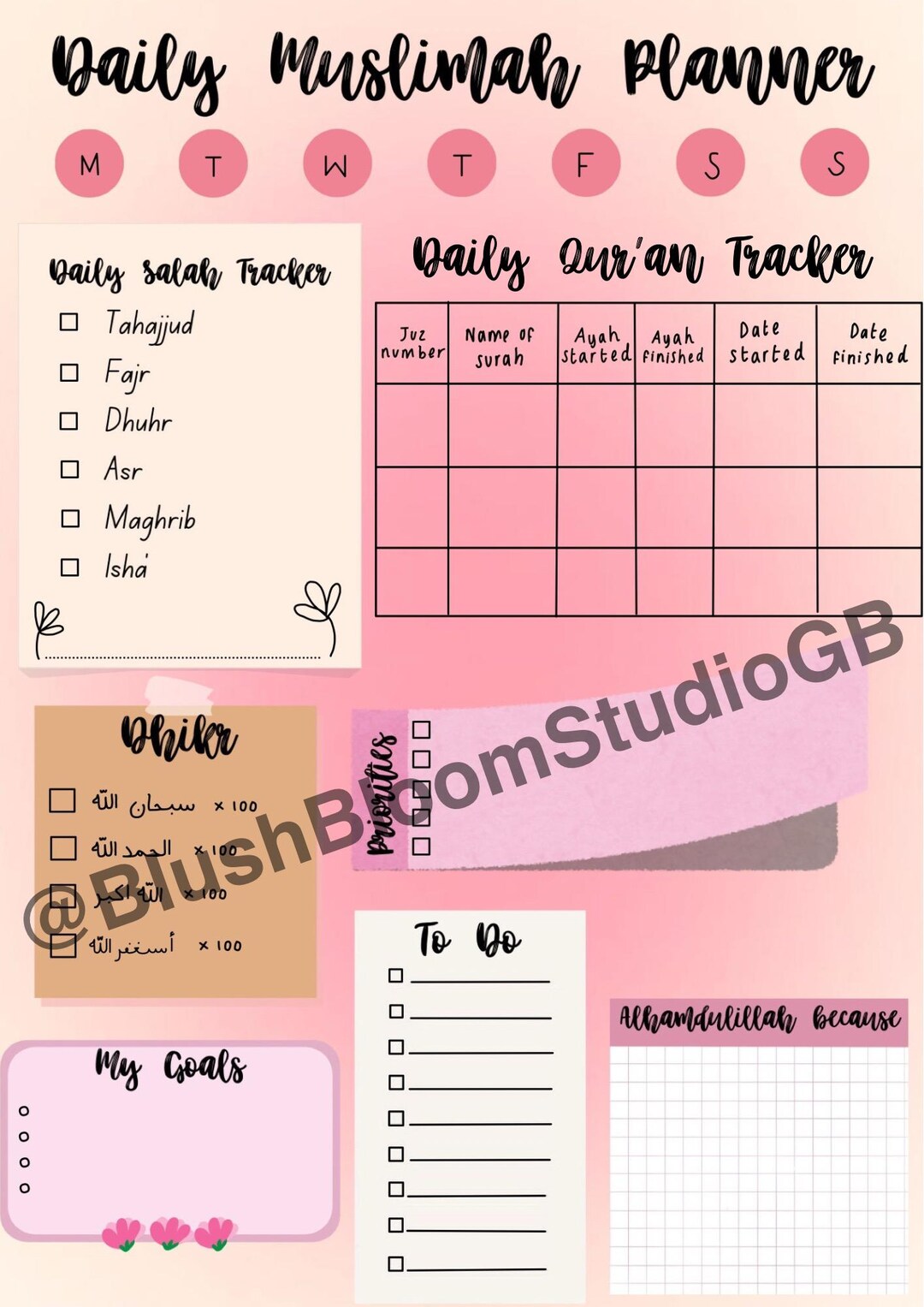 Muslimah Planner Bundle | Daily Planner & Salah Tracker | Islamic ...