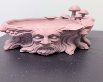Forest Spirit Bowl | Reptile Water Dish | Woodland Terrarium Decor | 3D Printed Feeding Bowl | Tree Face Dish