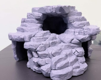 Esconderijo alto em caverna de pedra – Decoração para aquário/terrário de réptil/gecko
