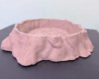 Tree Trunk Bowl | Reptile Water Dish | 3D Printed Feeding Dish | Terrarium Decor | Natural Style Bowl