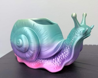 Snail Planter Pot | 3D Printed Plant Holder | Reptile Terrarium Decor | Succulent Planter | Cute Animal Pot