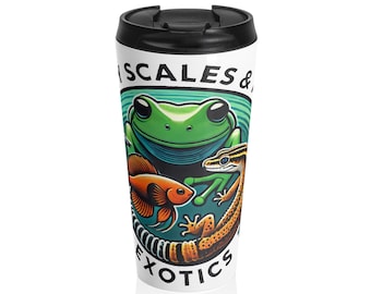 Caneca de viagem Scales & Exotics com estampa de sapo | Design de réptil e anfíbio da vida selvagem