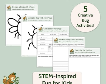Design a Bug STEM Activity: Printable Insect Drawing Worksheets (PDF Download)