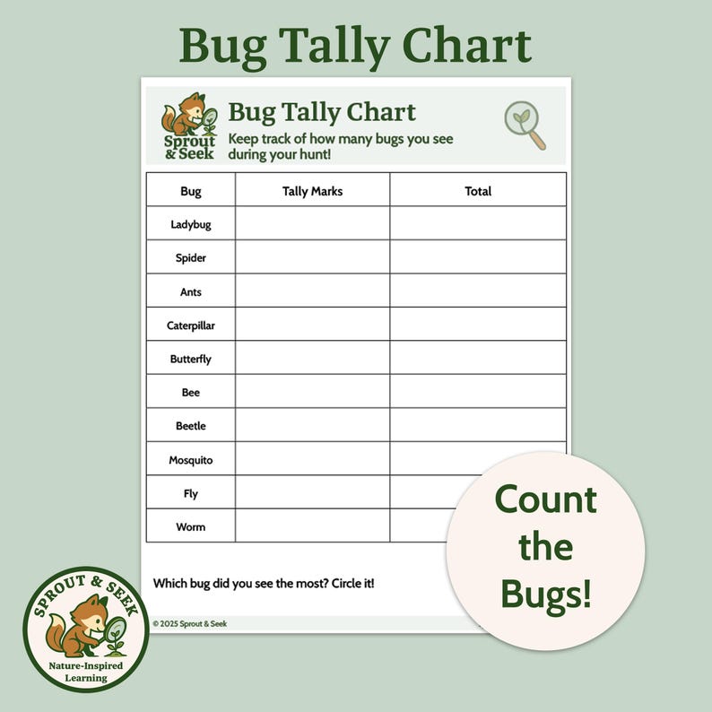 Bug Hunt Activity Set: Kids Outdoor STEM Printable (PDF Download) - Etsy